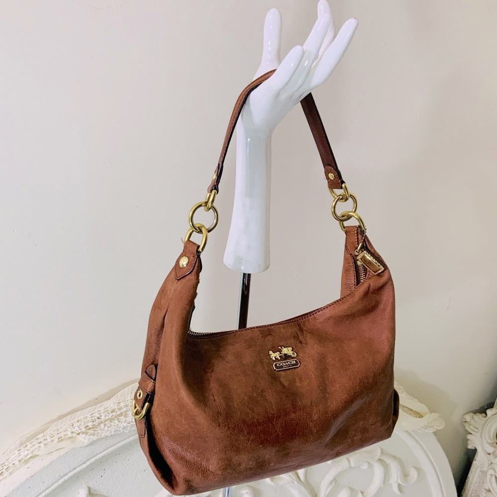 VINTAGE Coach Madison Hailey Walnut Leather Shoulder Bag